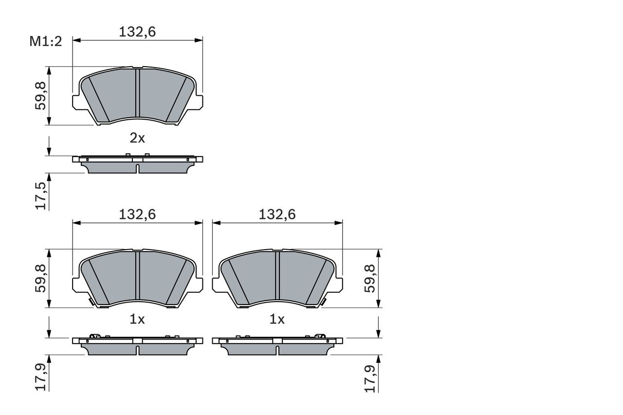 Передні тормозні колодки 0986424863 Bosch