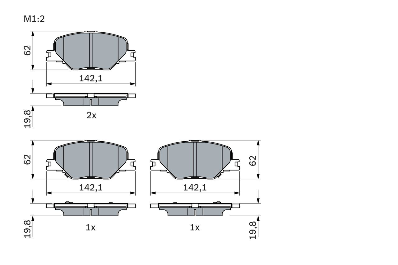 Гальмівні колодки Bosch 0986424868 ціна, від 56.83 USD