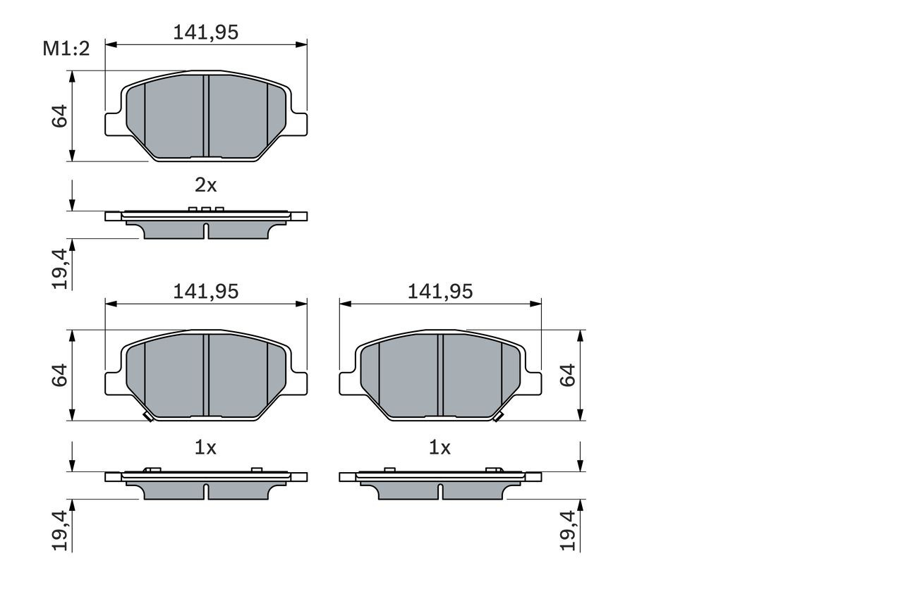 Купити 0986424869 Bosch Колодки гальмівні передні, дискові