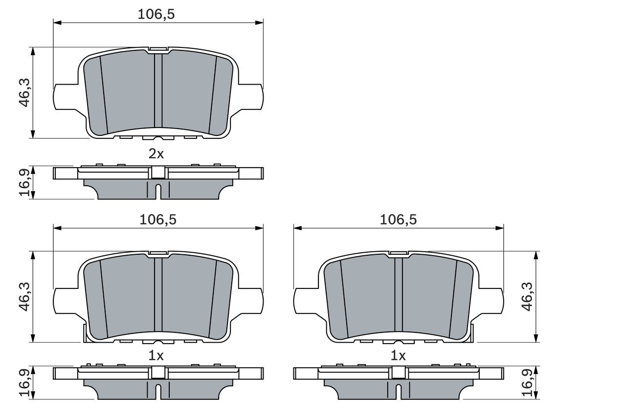 Задні гальмівні колодки Bosch 0986424870 ціна, від 41.12 USD