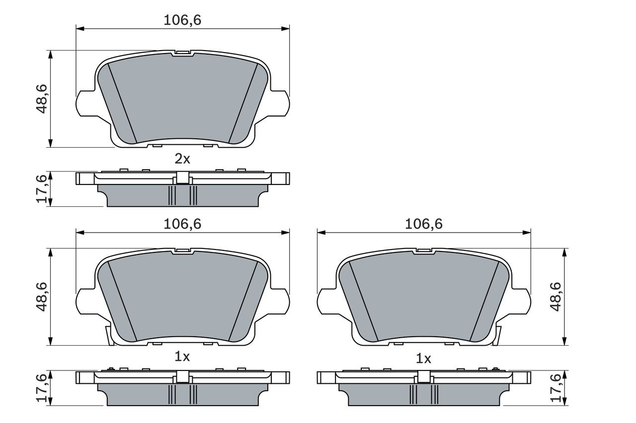 0986424872 Bosch Колодки гальмівні задні, дискові
