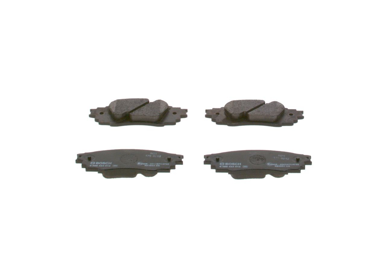 0986424912 Bosch Колодки гальмівні задні, дискові