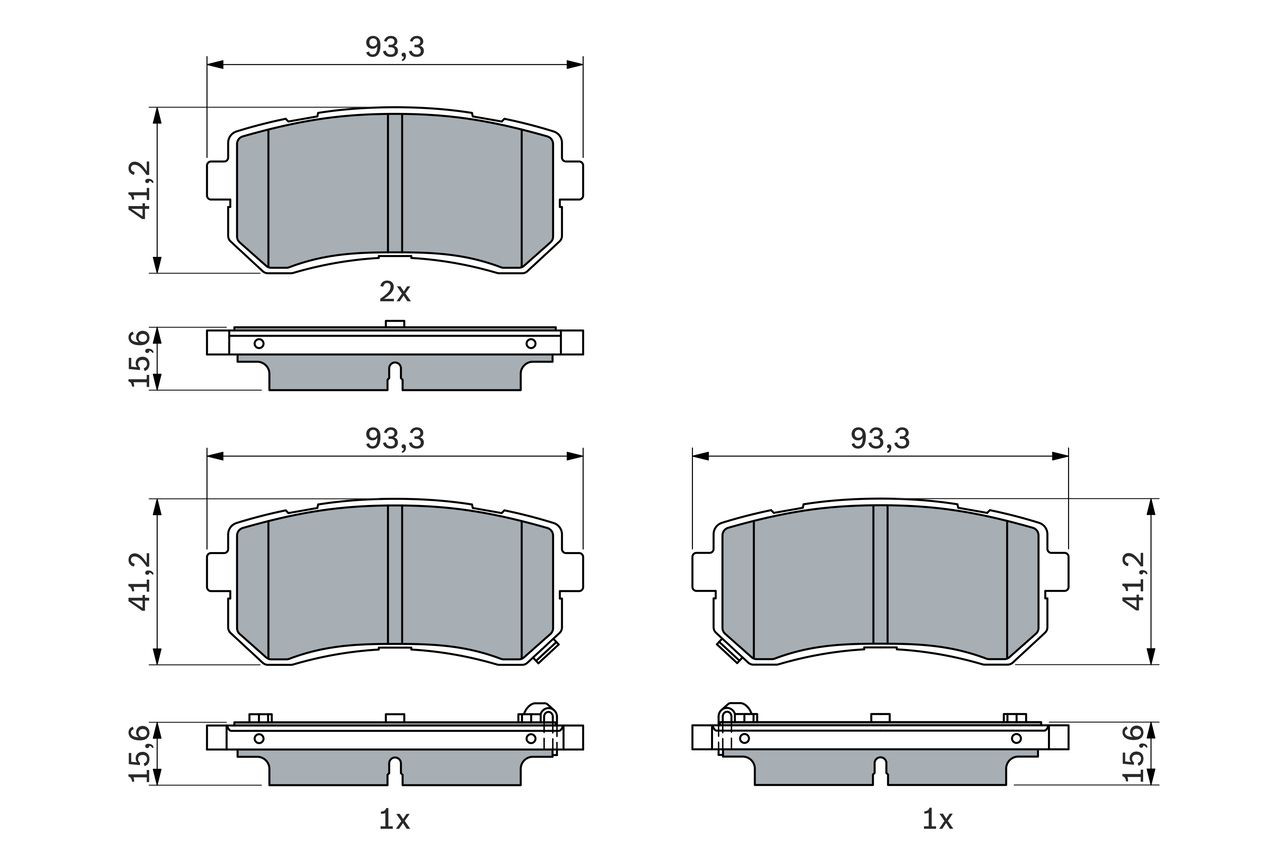 Задні гальмівні колодки 0986424956 Bosch