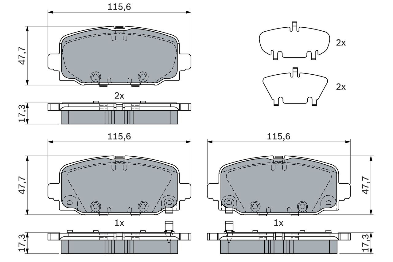 Задні гальмівні колодки Bosch 0986424963 ціна, від 49.71 USD
