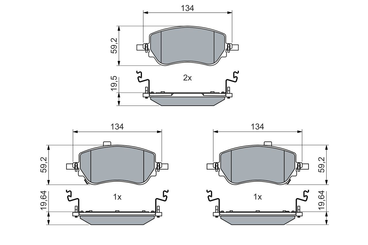 Гальмівні колодки Bosch 0986460015 ціна, від 68.13 USD