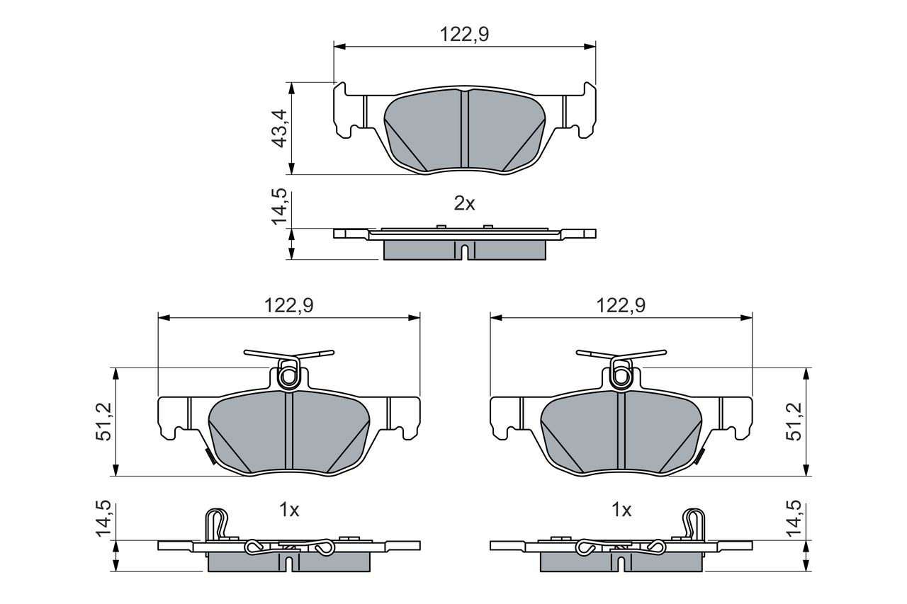 Задні гальмівні колодки Bosch 0986460027 ціна, від 36.13 USD