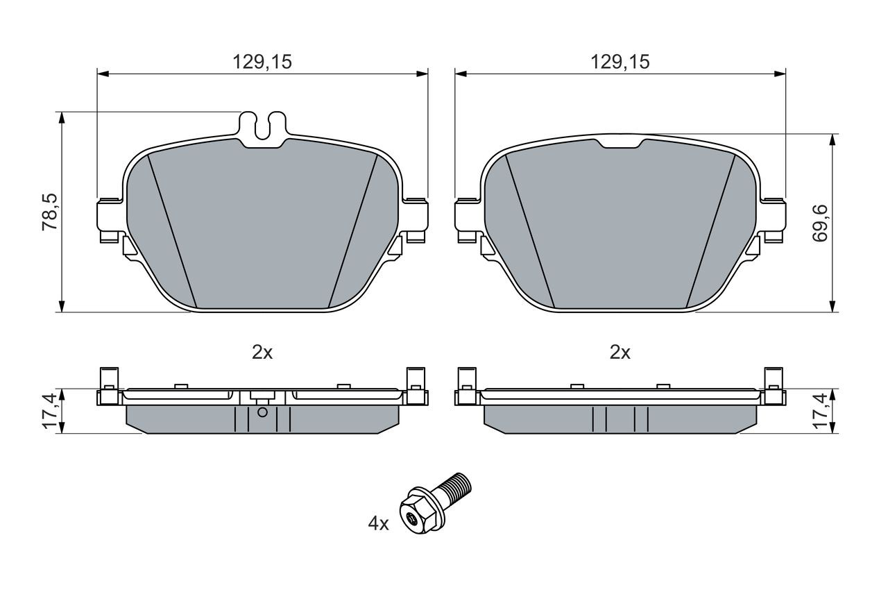 Купити 0986460039 Bosch Задні колодки
