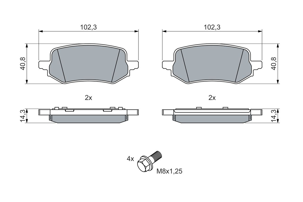 Задні гальмівні колодки Bosch 0986460049 ціна, від 40.63 USD