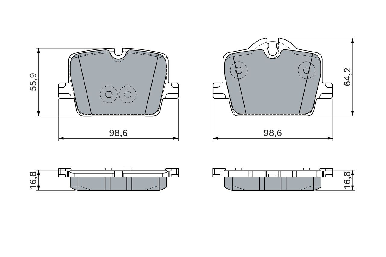 0986460056 Bosch Колодки гальмівні задні, дискові