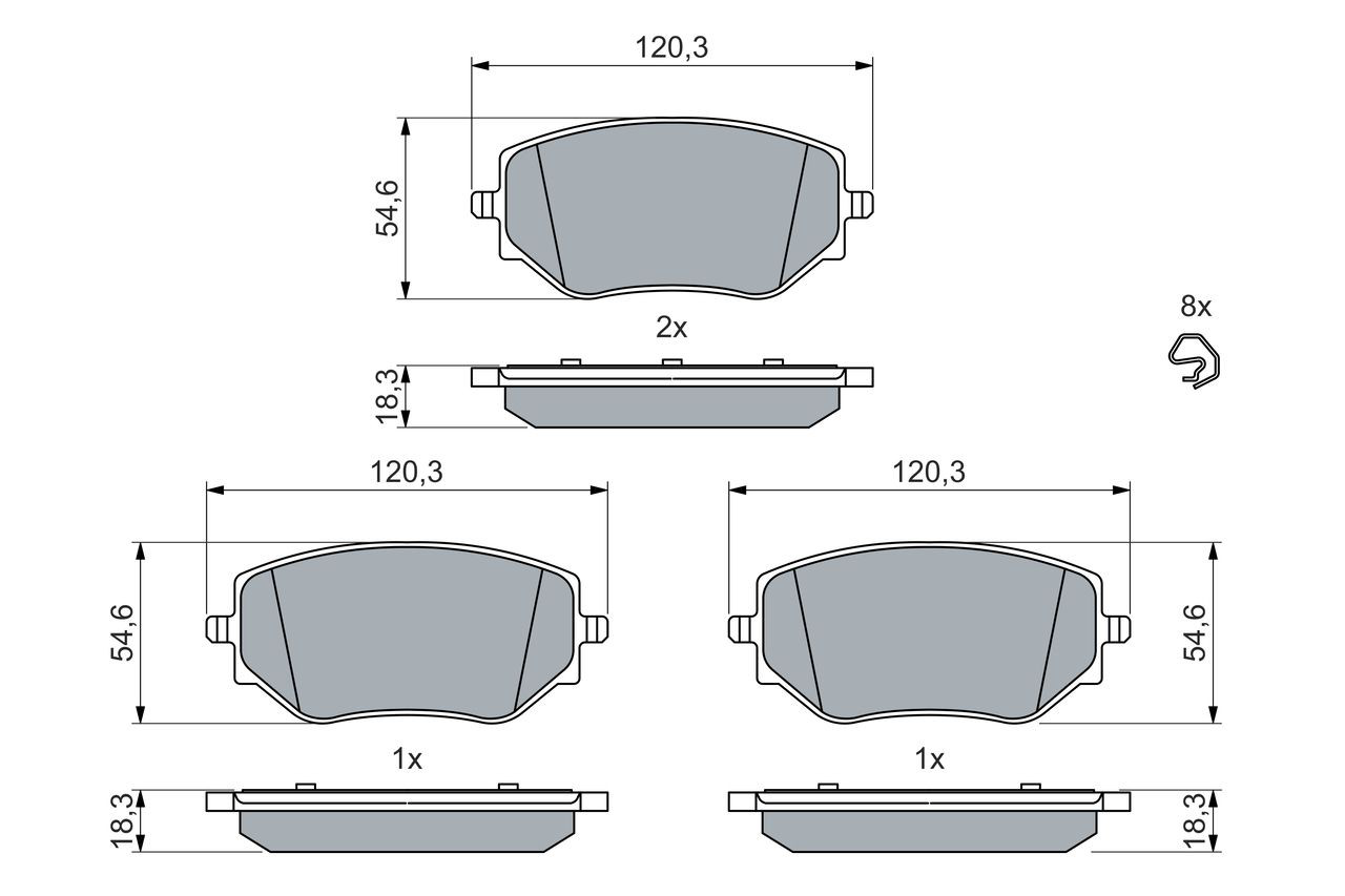 Передні тормозні колодки 0986460063 Bosch