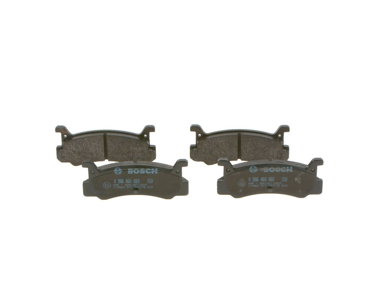 0986460080 Bosch Колодки гальмівні задні, дискові