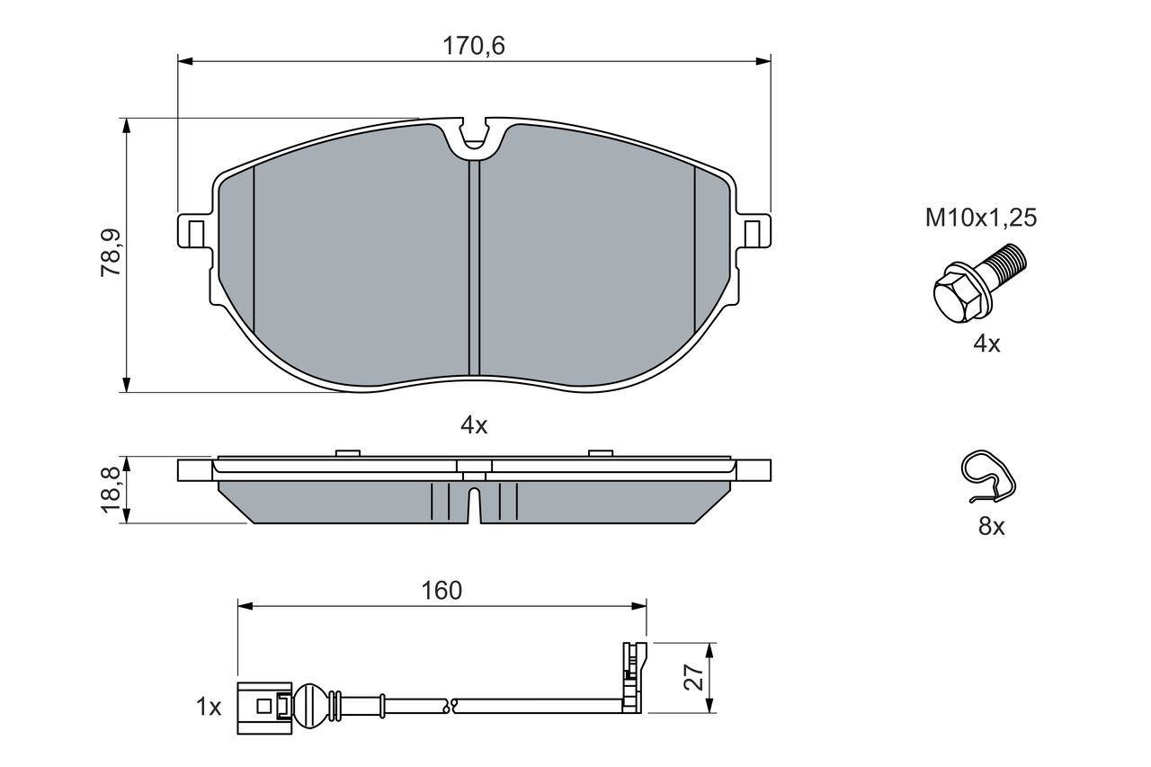 Гальмівні колодки Bosch 0986460082 ціна, від 61.13 USD