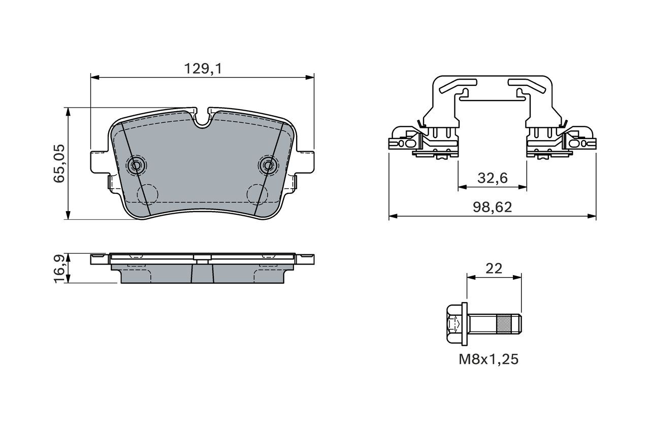 Купити 0986460173 Bosch Задні колодки
