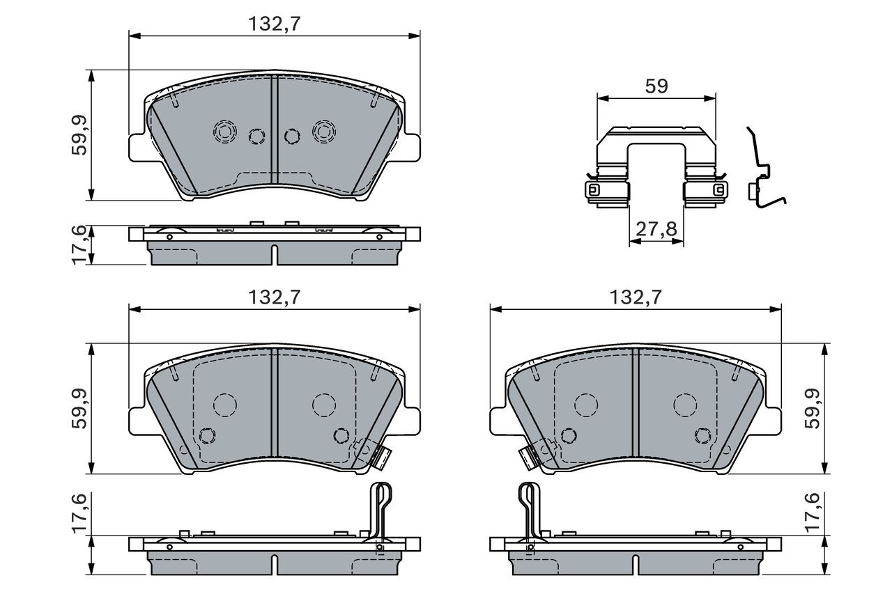 0986460189 Bosch Передні гальмівні колодки