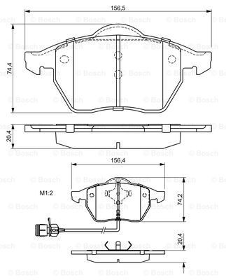 Передні тормозні колодки 0986460937 Bosch