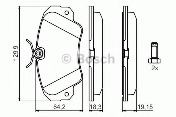 Передні тормозні колодки 0986460939 Bosch
