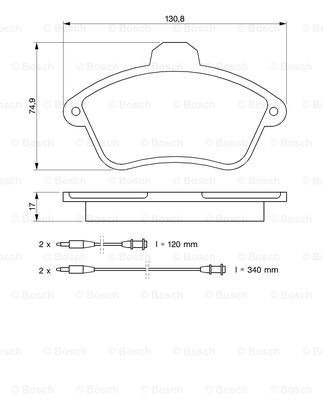 Купити 0986460951 Bosch Колодки гальмівні передні, дискові