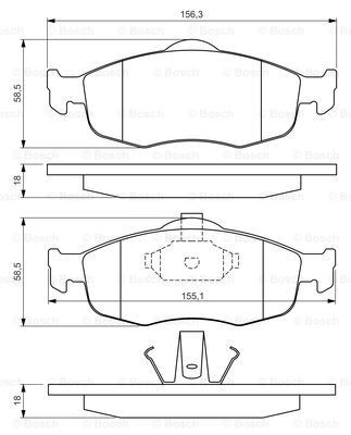 0986460969 Bosch Передні гальмівні колодки