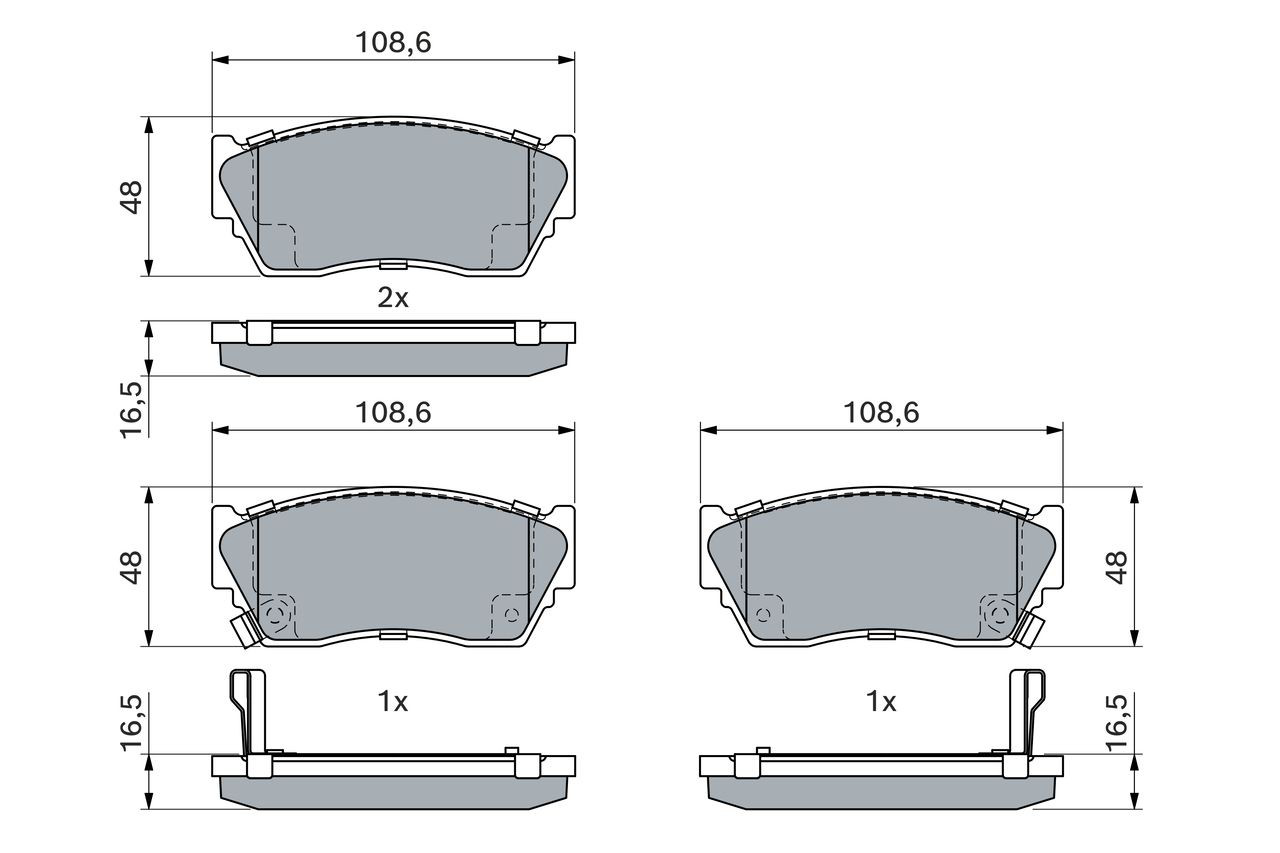 Передні тормозні колодки 0986460997 Bosch