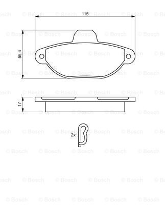 Передні тормозні колодки 0986461119 Bosch