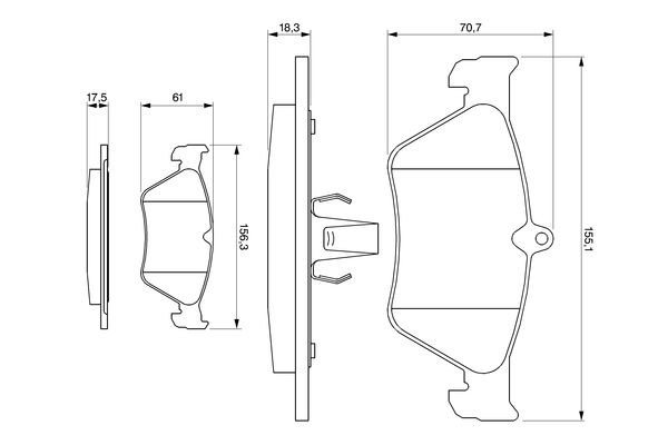 Гальмівні колодки Bosch 0986461129 ціна, від 23.51 USD