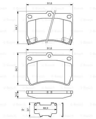 Передні тормозні колодки 0986461141 Bosch