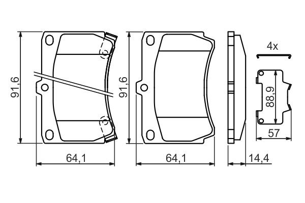Купити 0986461141 Bosch Колодки гальмівні передні, дискові