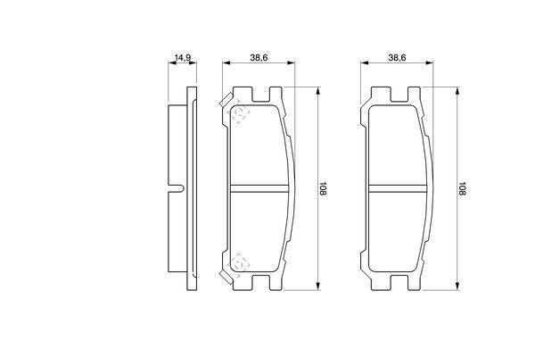0986461143 Bosch Колодки гальмівні задні, дискові