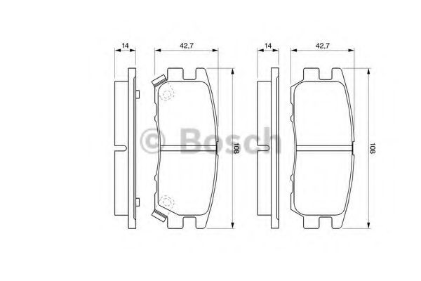 0986461768 Bosch Колодки гальмівні задні, дискові