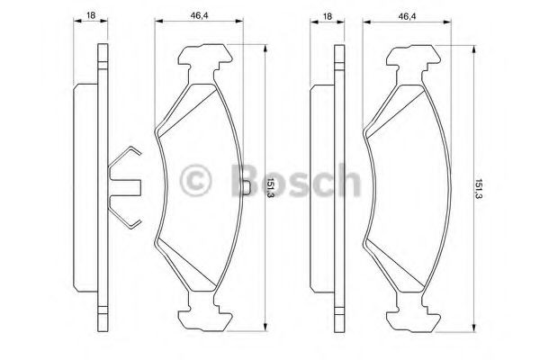 Передні тормозні колодки 0986466402 Bosch