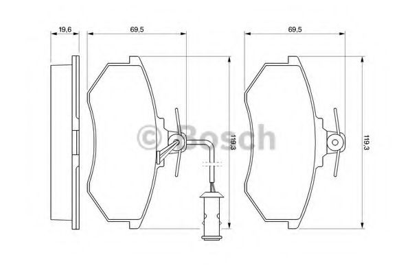 Передні тормозні колодки 0986466693 Bosch