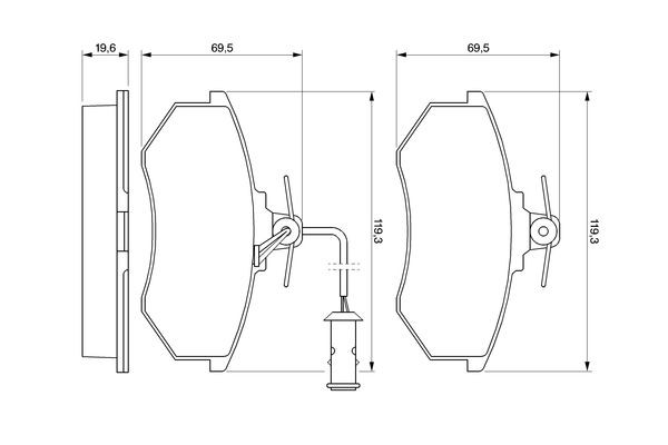 0986466693 Bosch Передні гальмівні колодки