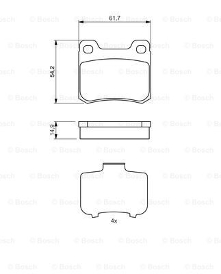 Купити 0986466871 Bosch Задні колодки
