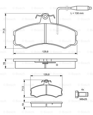 Передні тормозні колодки 0986467411 Bosch