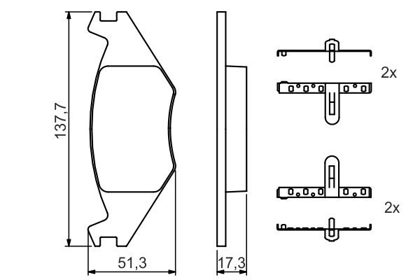 Передні тормозні колодки 0986468890 Bosch