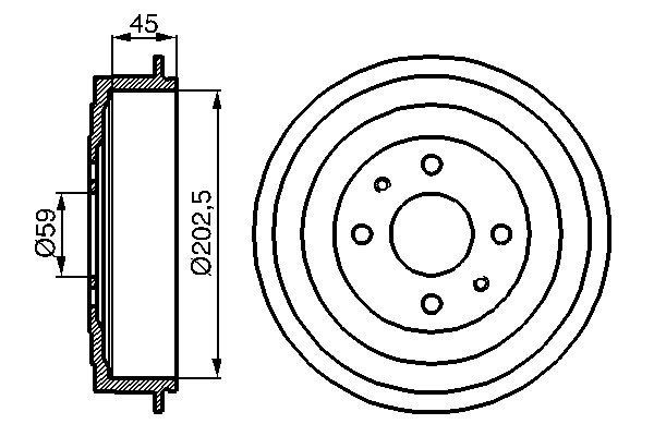 Барабан гальмівний задній Bosch 0986477109 ціна, від 32.56 USD