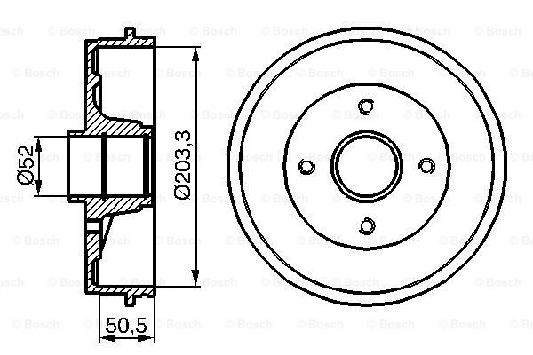 Барабан гальмівний задній Bosch 0986477120 ціна, від 52.79 USD