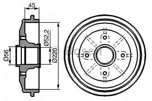 0986477151 Bosch Барабан гальмівний задній