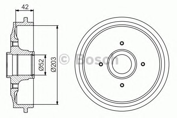0986477201 Bosch Барабан гальмівний задній