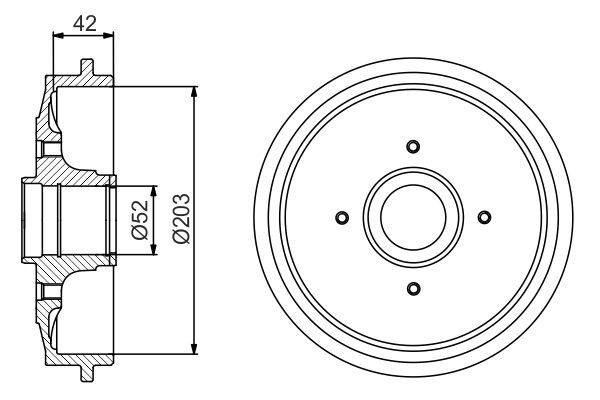 Барабан гальмівний задній Bosch 0986477201 ціна, від 51.11 USD
