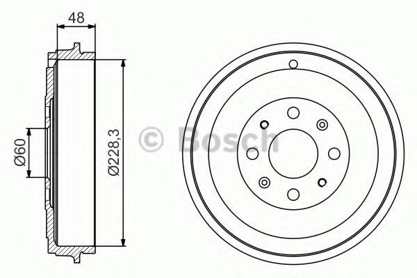 Барабан гальмівний задній Bosch 0986477208 ціна, від 44.36 USD