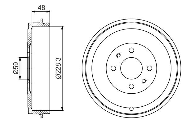 Барабан гальмівний задній Bosch 0986477212 ціна, від 39.69 USD