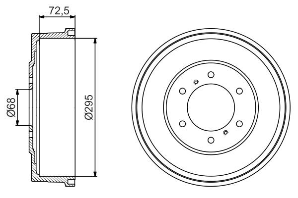 Барабан гальмівний задній Bosch 0986477215 ціна, від 59.02 USD