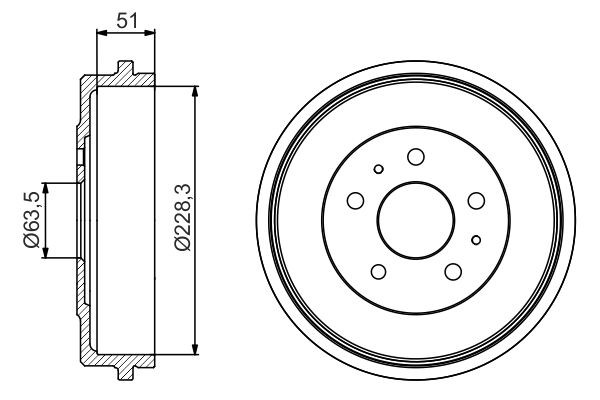 Барабан гальмівний задній Bosch 0986477219 ціна, від 55.28 USD