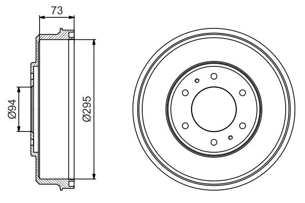 Барабан гальмівний задній Bosch 0986477232 ціна, від 92.19 USD