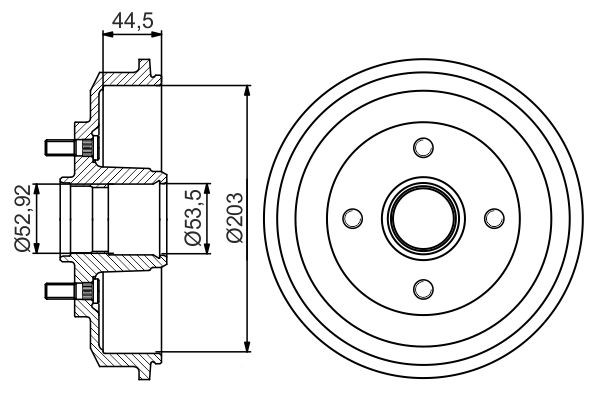 Барабан гальмівний задній Bosch 0986477266 ціна, від 47.47 USD
