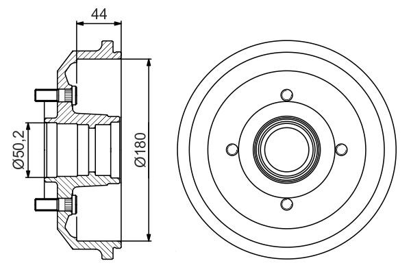 Барабан гальмівний задній Bosch 0986477269 ціна, від 36.85 USD