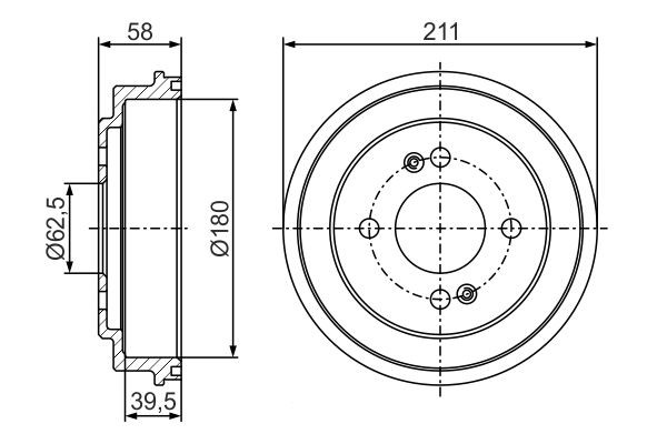 Барабан гальмівний задній Bosch 0986477278 ціна, від 26.69 USD