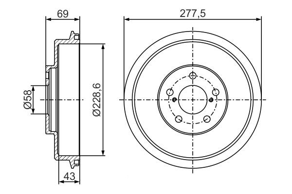 Купити 0986477279 Bosch Барабан гальмівний задній