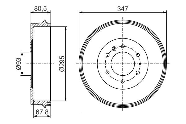 Барабан гальмівний задній Bosch 0986477280 ціна, від 99.83 USD
